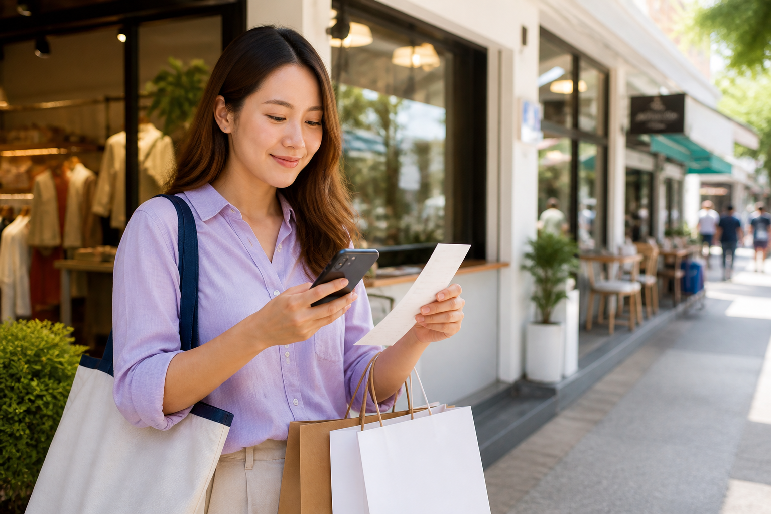 Shopper scanning an eligible formal receipt